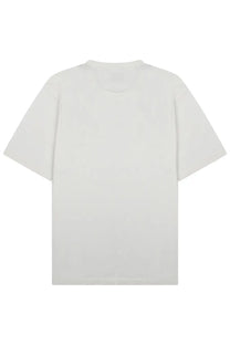 White cotton crew neck t-shirt with short sleeves from c.p. company men’s shirt con white collection