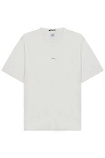 Off-white C.P. Company men’s short-sleeved shirt with minimalist branding in con white color