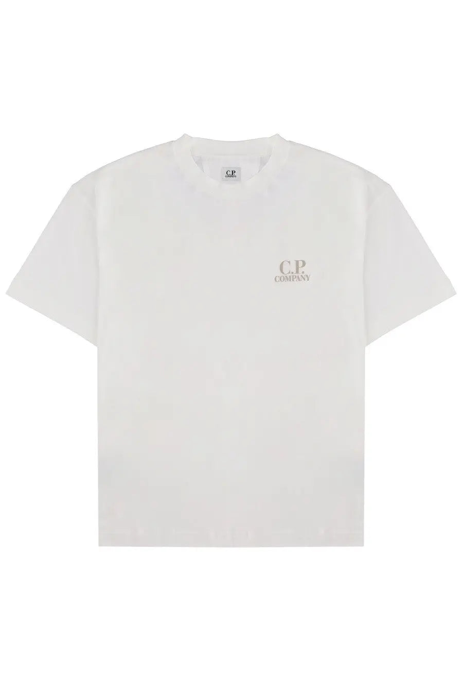 White c.p. company men’s shirt featuring a classic fit in breathable cotton fabric for casual wear
