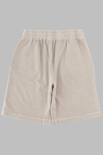 Beige cotton shorts with elastic waistband and relaxed straight-leg cut from c.p. company mens cotone beige collection