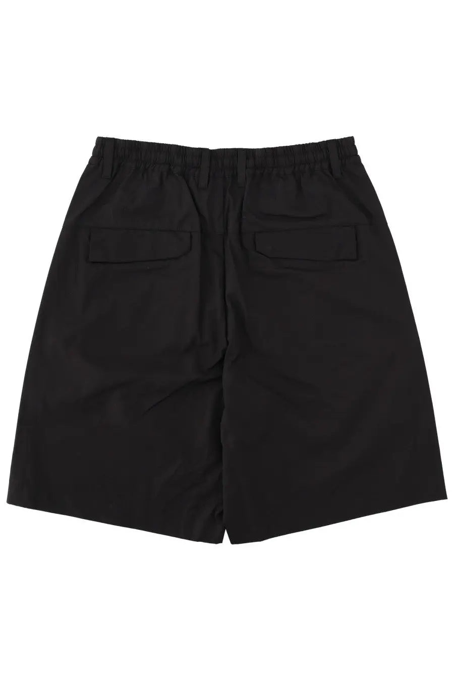 Black C.P. Company men’s shorts metropolis con with elastic waistband and two rear pockets shown from the back side