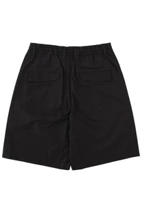 Black C.P. Company men’s shorts metropolis con with elastic waistband and two rear pockets shown from the back side