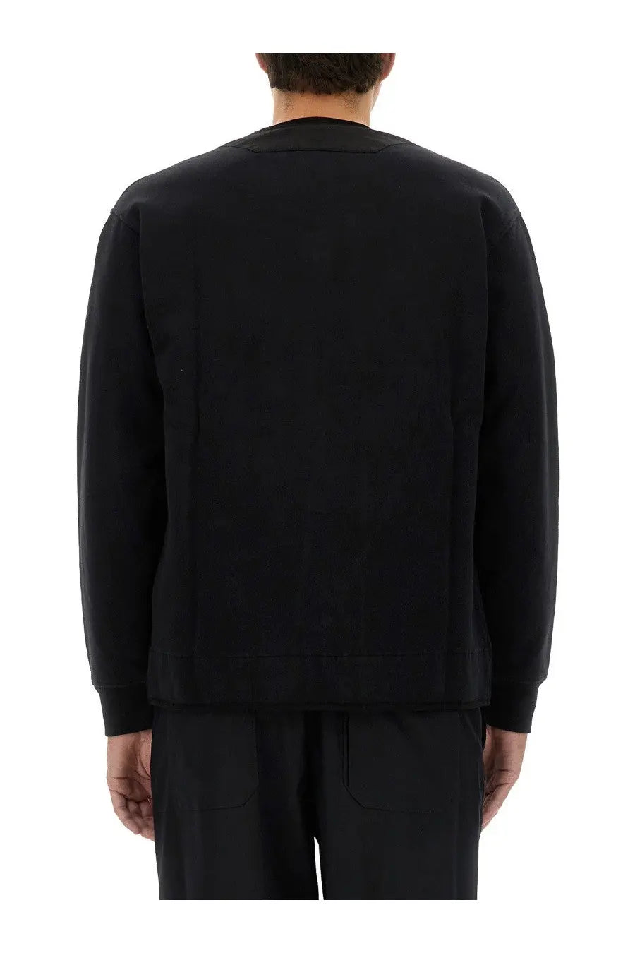 C.p. company men’s black zip sweatshirt with relaxed fit long sleeves and ribbed cuffs for casual wear