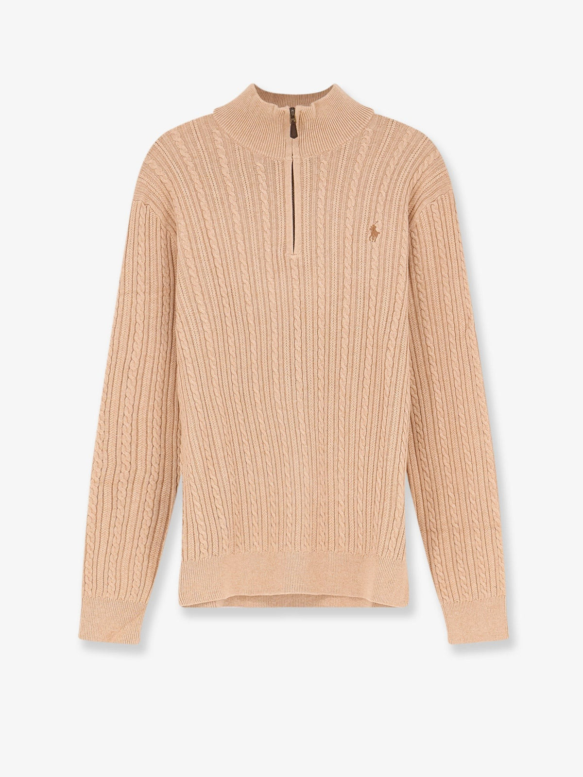 Polo Ralph Lauren Men's Cable Knit Cotton Sweater Beige