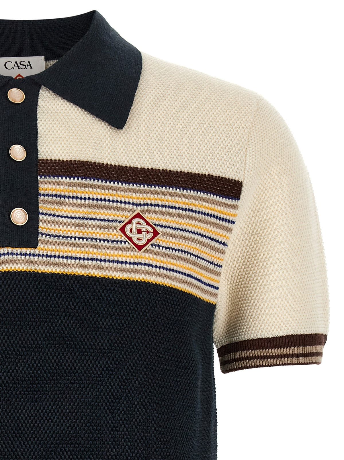 Casablanca Café Culture Polo Shirt Gold
