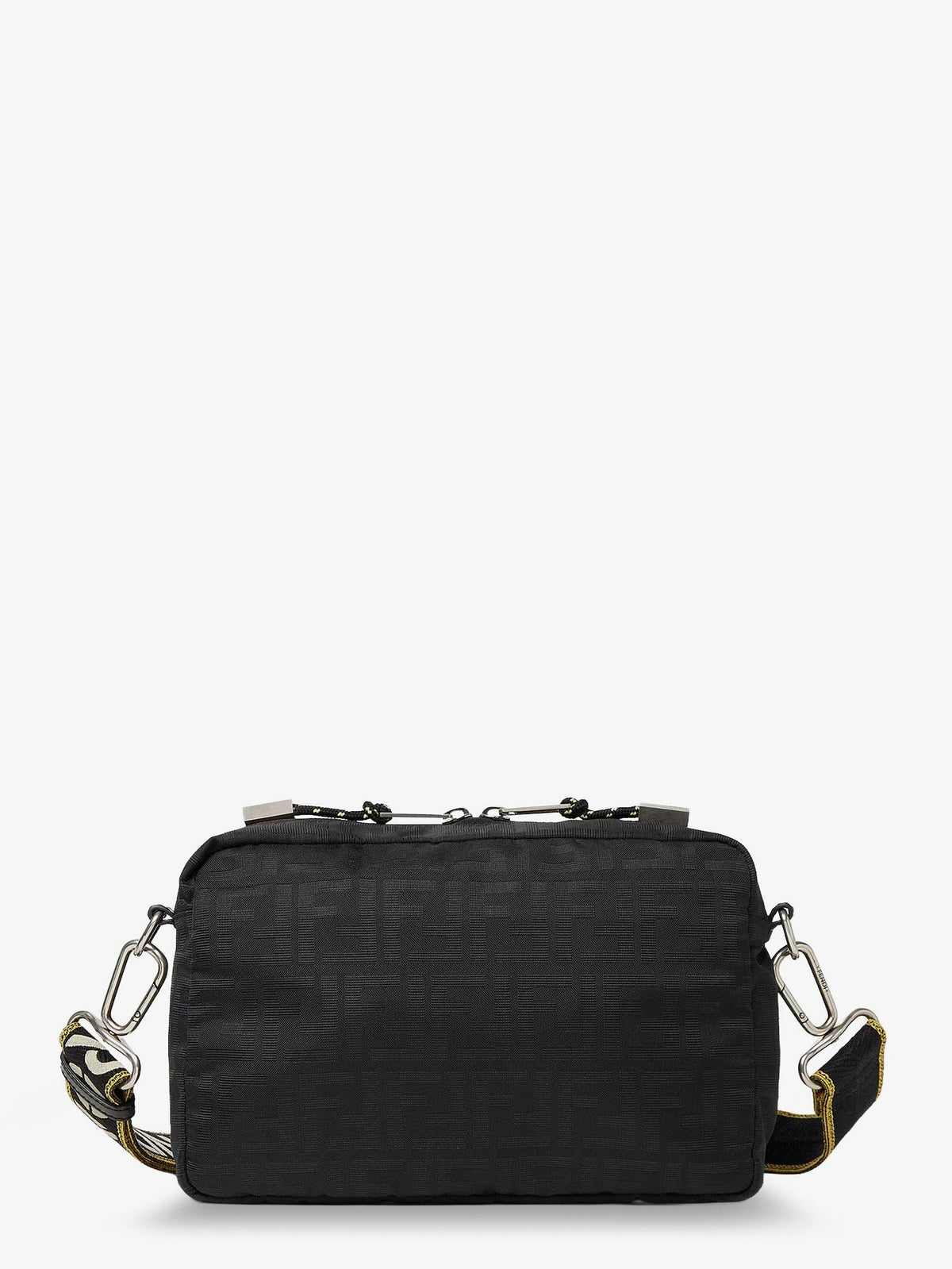 Fendi Men's Camera Case Superlight FF Zucca Fabric Crossbody Bag Black