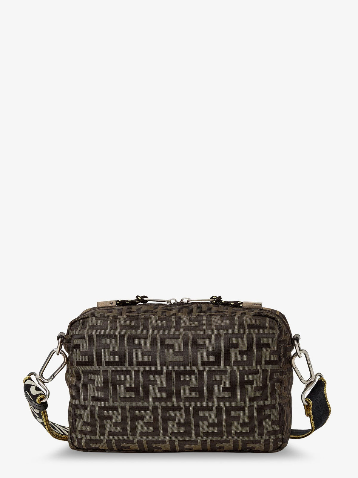 Fendi Men's Camera Case Superlight FF Zucca Fabric Crossbody Bag Black
