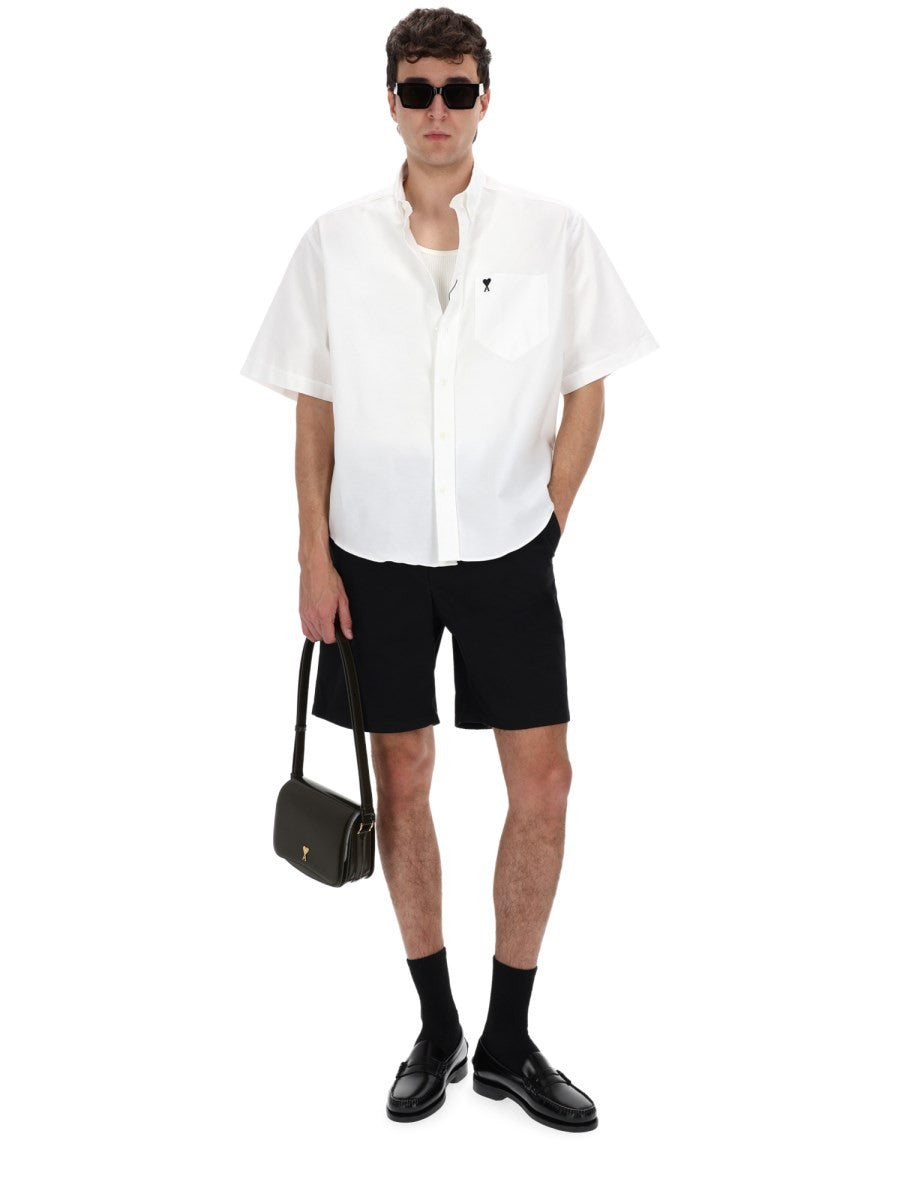 Ami Paris Men's Camica Con Ricamato White