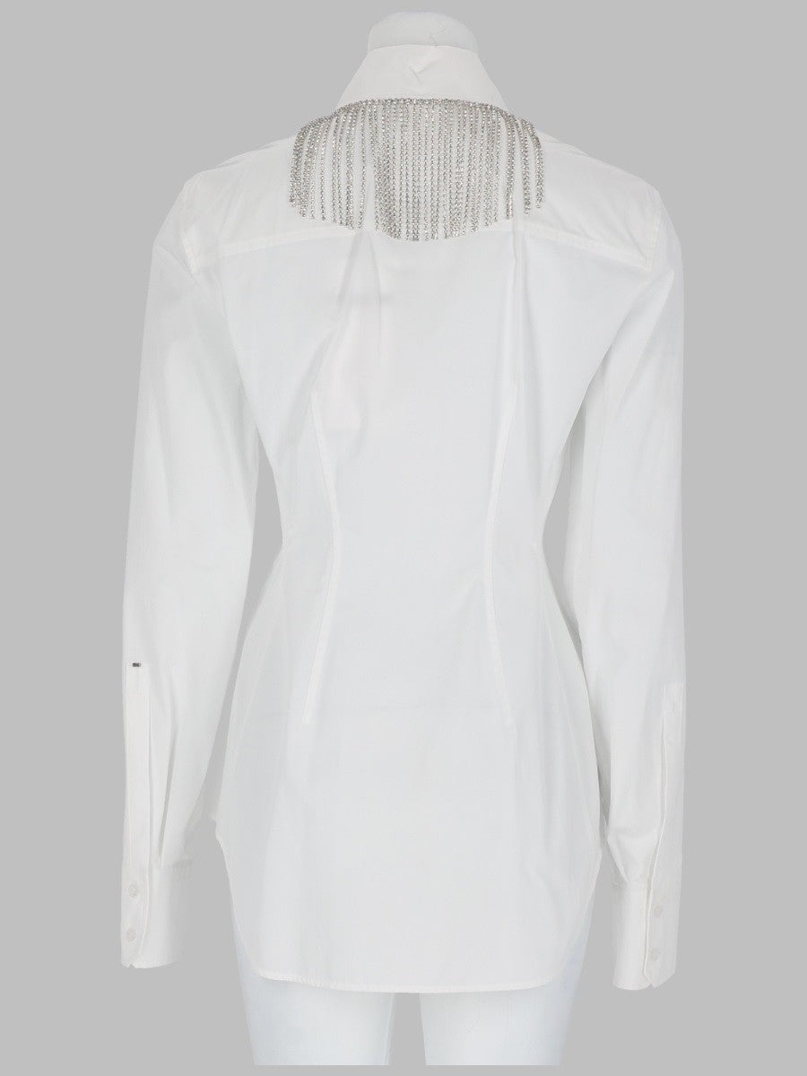 Sportmax Women's Camicia Con Colletto Gioiello White
