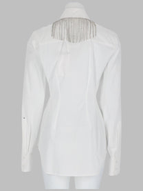 Sportmax Women's Camicia Con Colletto Gioiello White
