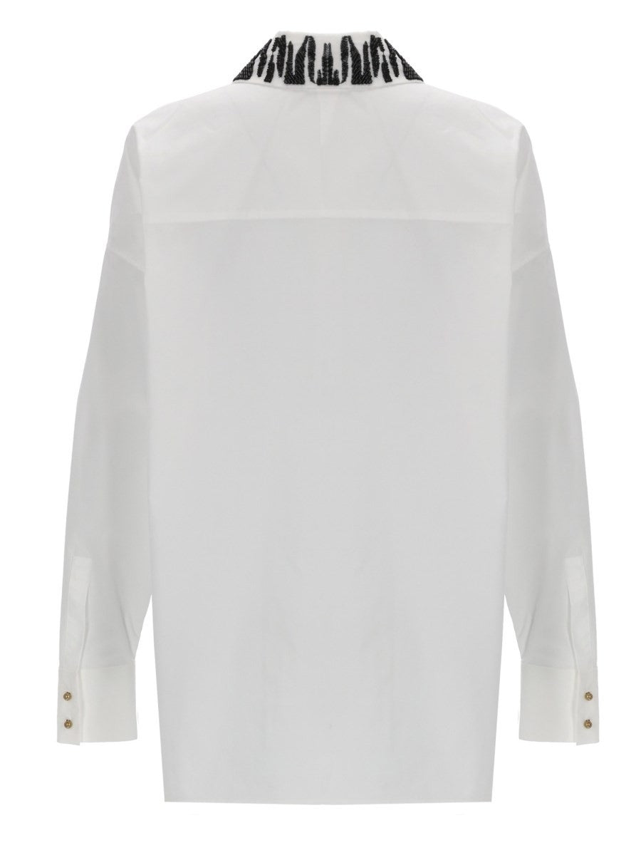 Max Mara Women's Camicia Con Dettaglio Strass White