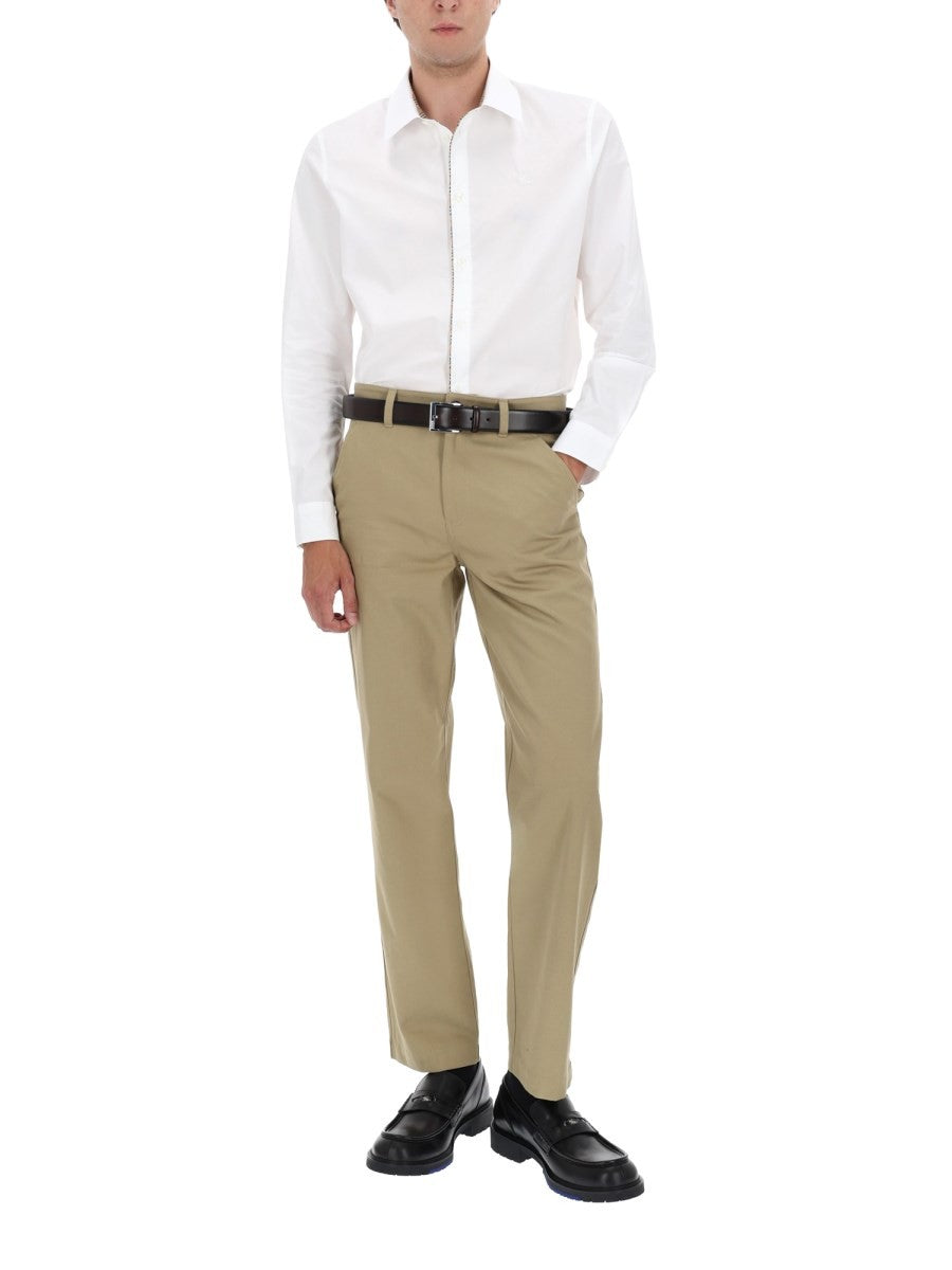 Burberry Men's Camicia Con Finiture Check White