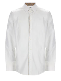 Burberry Men's Camicia Con Finiture Check White