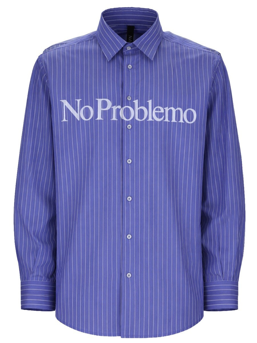 No Problemo Men's Camicia Con Blue