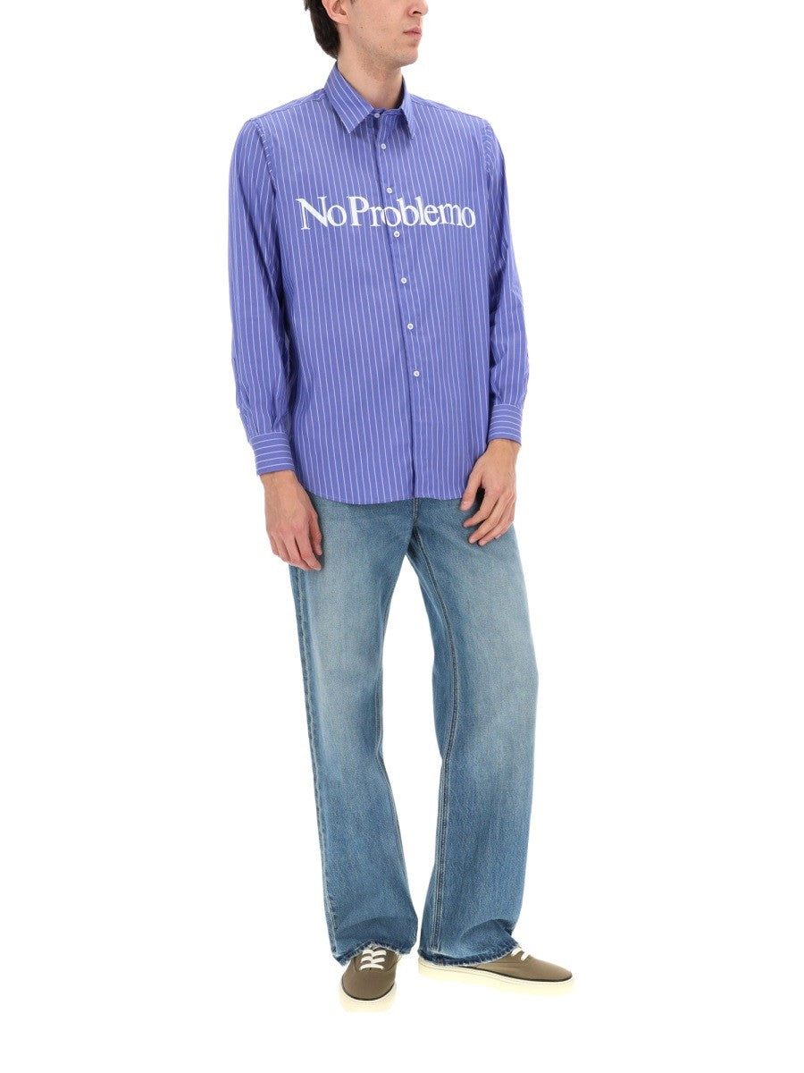 No Problemo Men's Camicia Con Blue