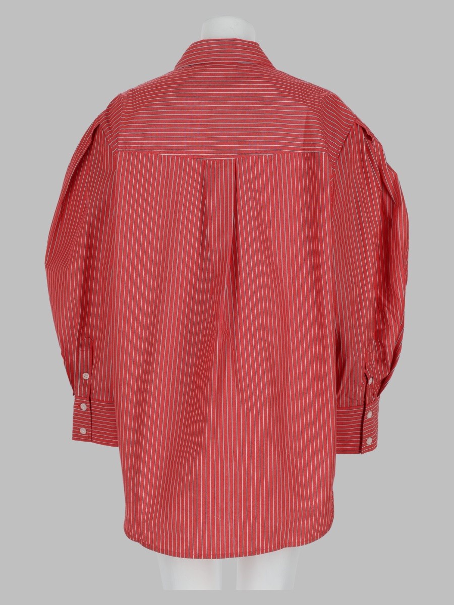 Ganni Women's Camicia in Cotone Righe Red