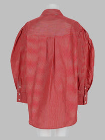 Ganni Women's Camicia in Cotone Righe Red