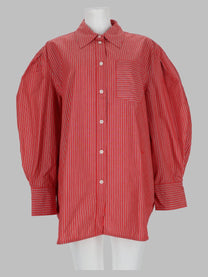 Ganni Women's Camicia in Cotone Righe Red