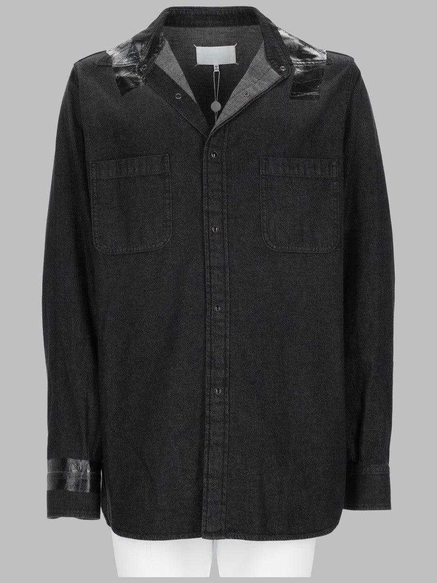 Maison Margiela Men's Camicia in Denim Taped Black