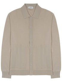 Paolo Pecora Milano Men's Camicia in Maglia DI Cotone Beige