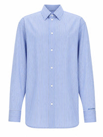 Balenciaga Women's Poplin Technical Ultra Fine Shirt Blue