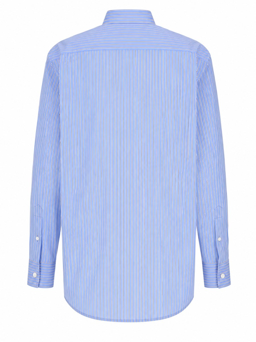 Balenciaga Women's Poplin Technical Ultra Fine Shirt Blue, view 3