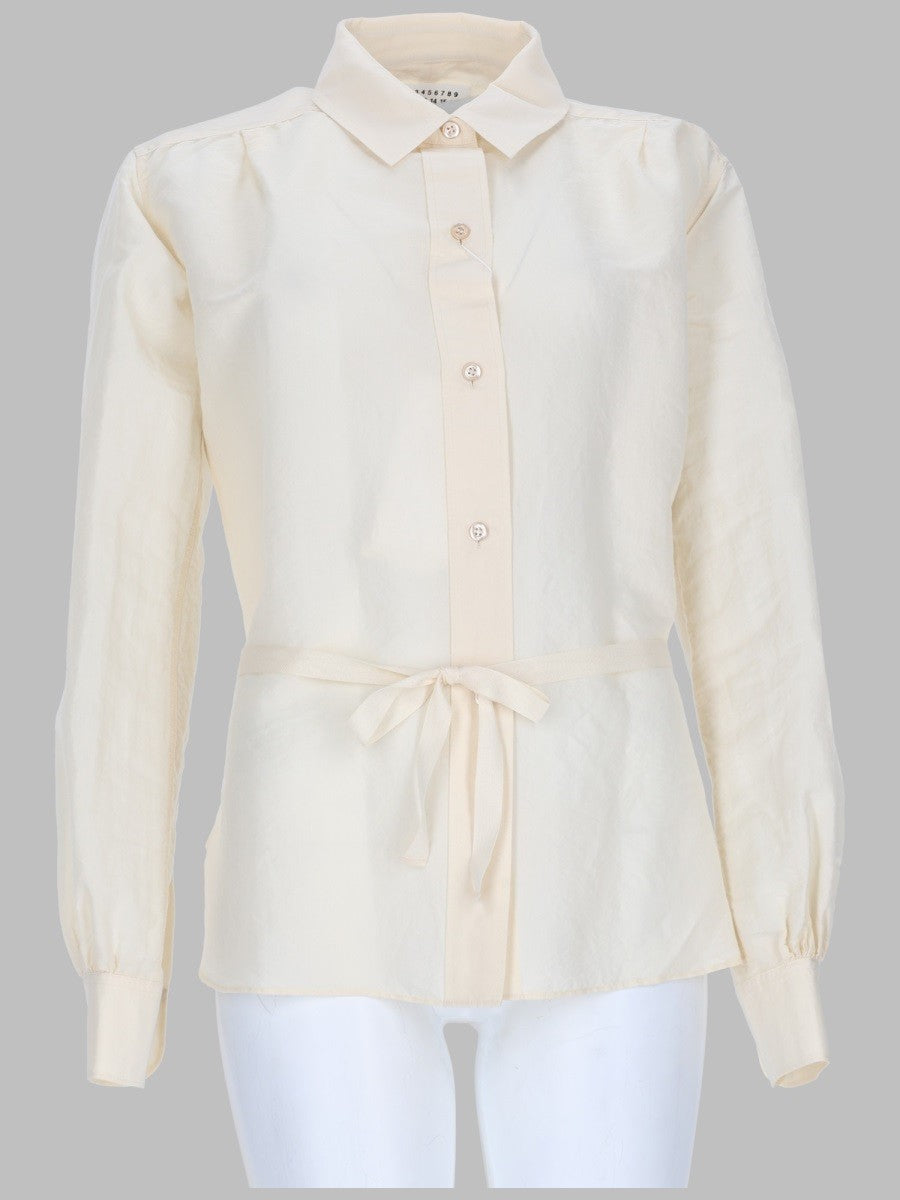 Maison Margiela Women's Camicia in Seta Cotone White