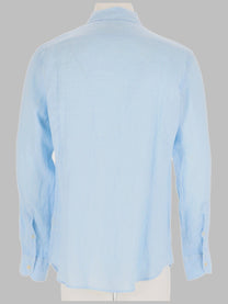 Mc2 Saint Barth Men's Camicia Pamplona in Lino Blue