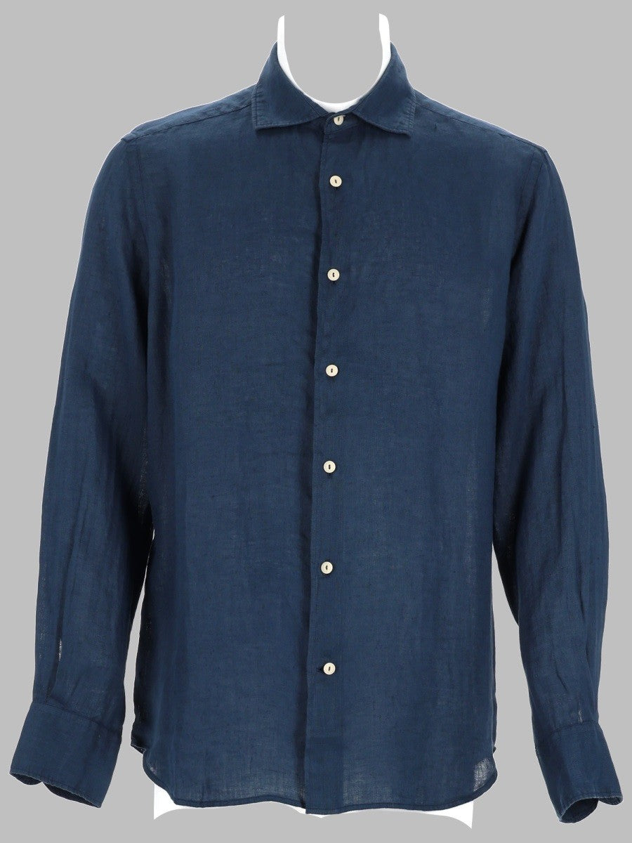 Mc2 Saint Barth Men's Camicia Pamplona in Lino Blue