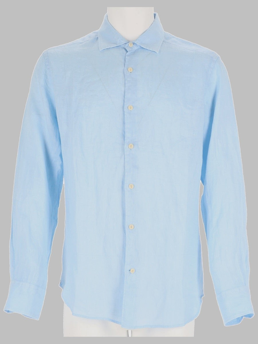 Mc2 Saint Barth Men's Camicia Pamplona in Lino Blue