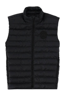 Canada Goose men’s black quilted puffer vest with high collar and front zipper for cold weather layering