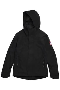 Canada Goose men’s rain jacket rupert black with hood front zipper and zippered hand pockets