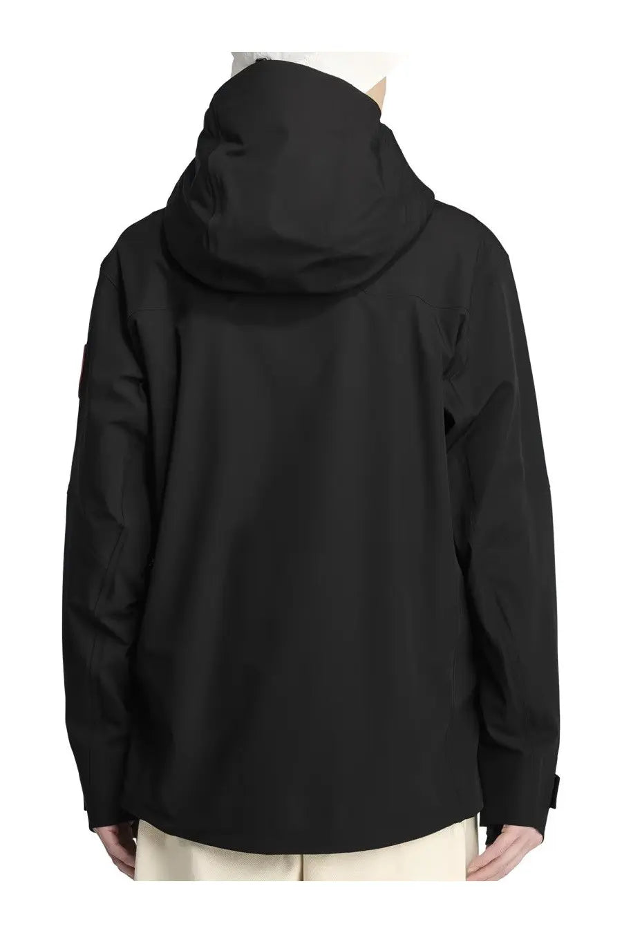 Canada Goose men’s Rupert rain jacket in black with a sleek minimalist design and subtle seam detailing