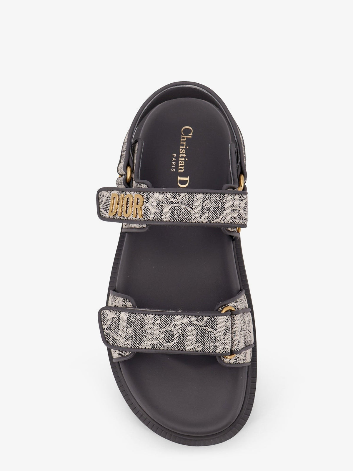 Dior Women's Canvas Dioract Flat Sandals Grey