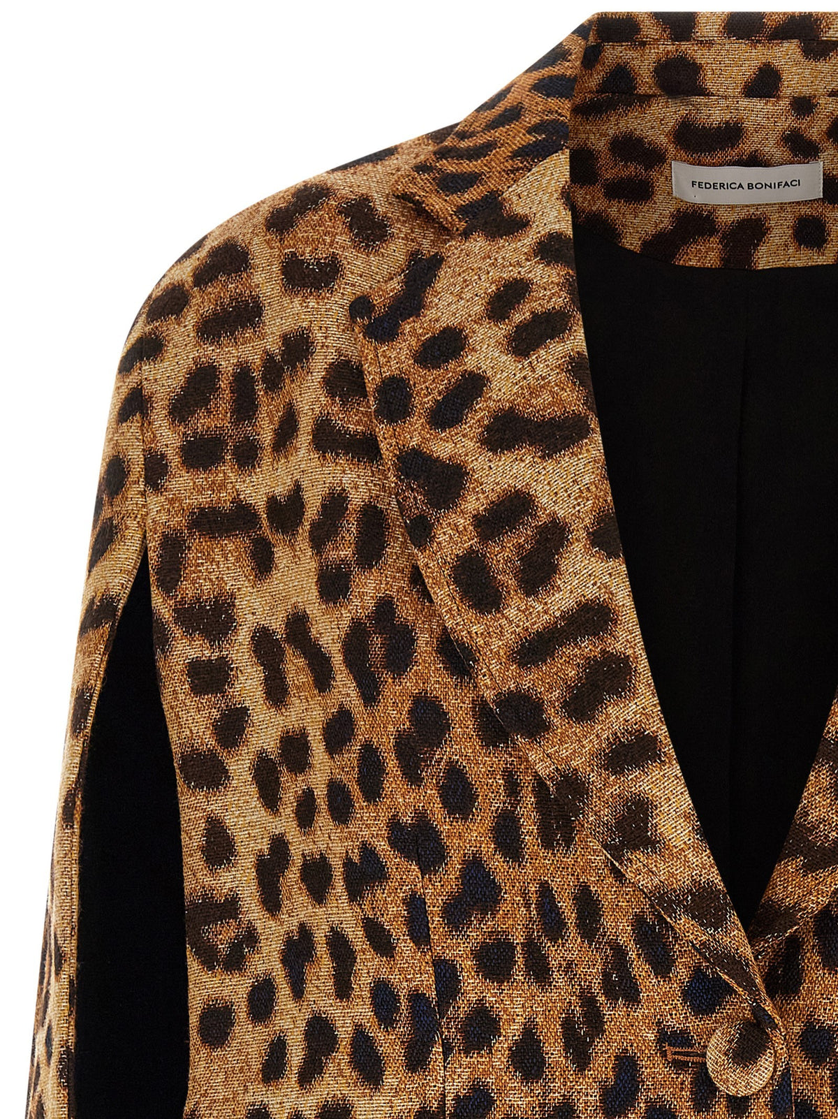 Federica Bonifaci Cape Leopard Blazer Beige