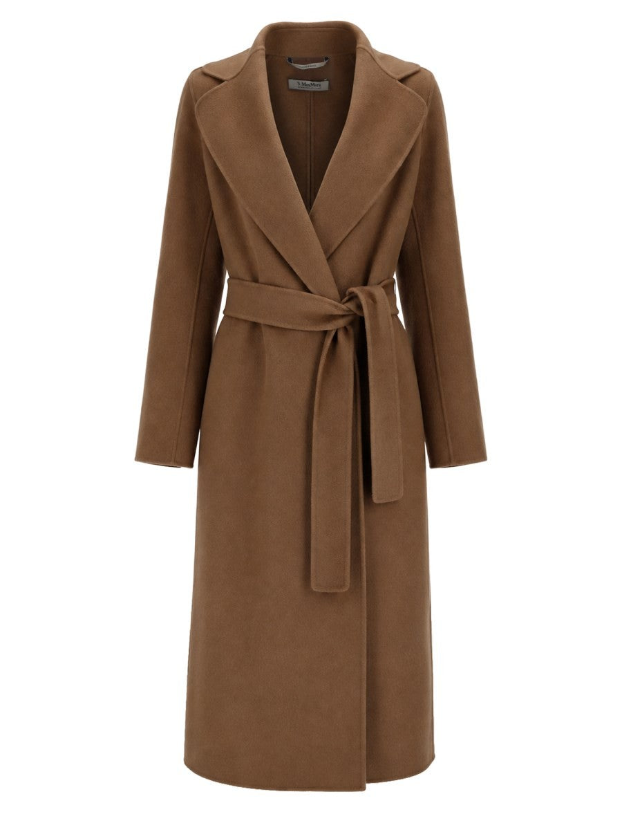 S MAX MARA Women's Cappotto Vestaglia in Drap Di Lana Beige