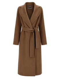 S MAX MARA Women's Cappotto Vestaglia in Drap Di Lana Beige
