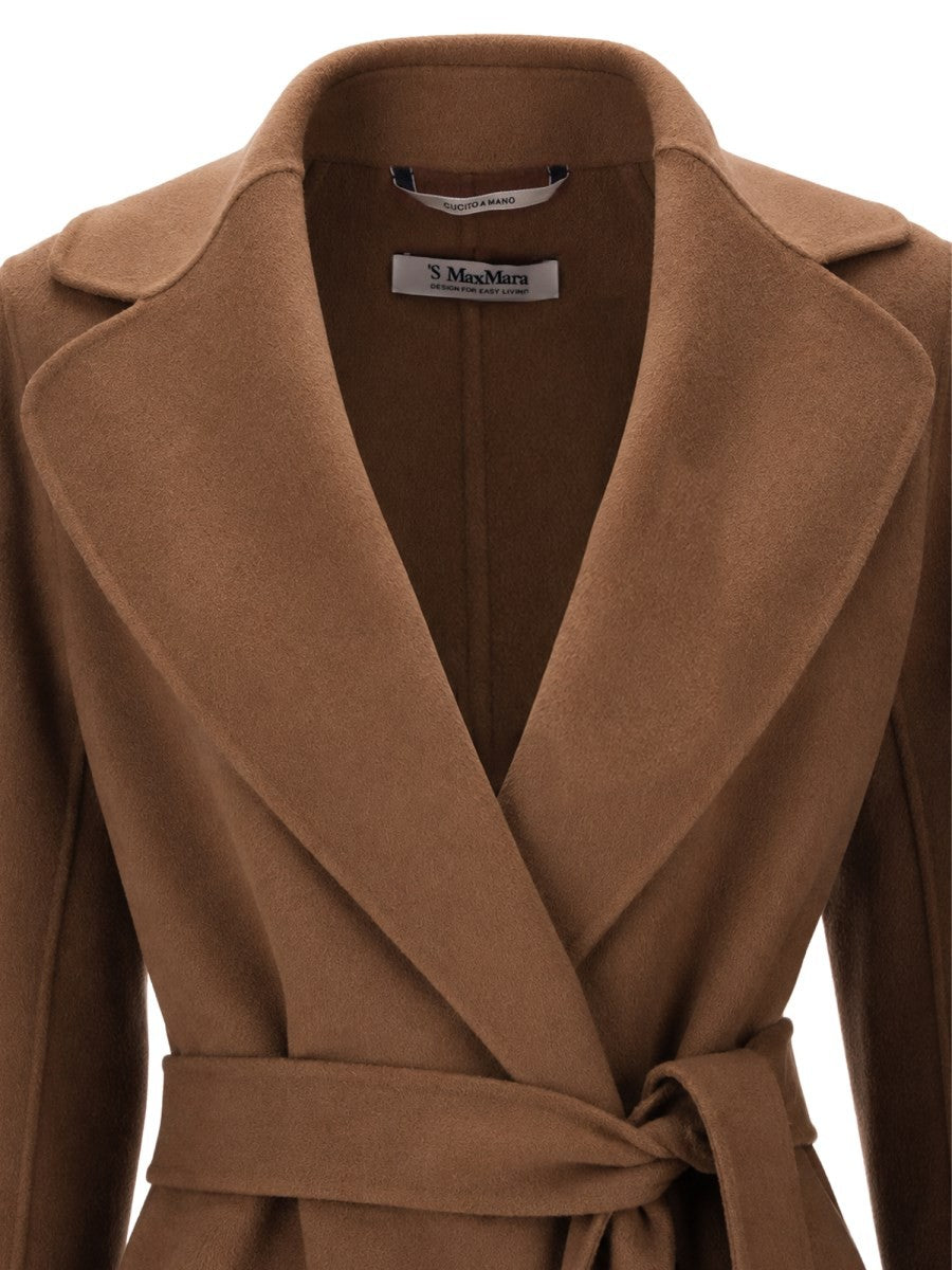 S MAX MARA Women's Cappotto Vestaglia in Drap Di Lana Beige