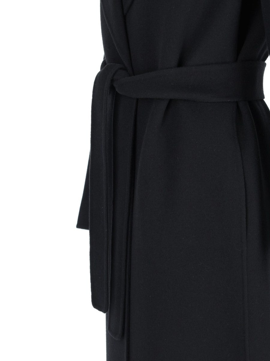 S MAX MARA Women's Cappotto Vestaglia in Drap Di Lana Black