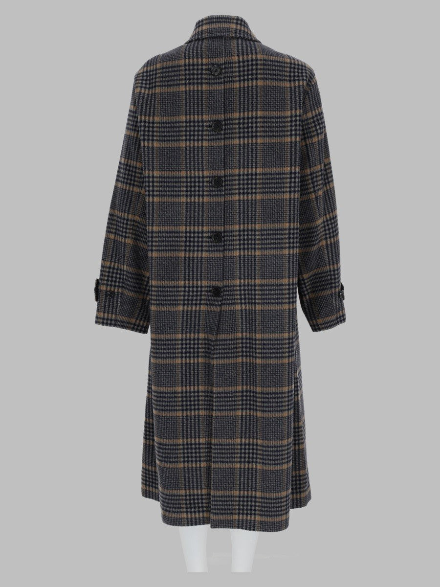 Paul Smith Women's Cappotto in Lana Con Bottoni Sul Retro Multicolor