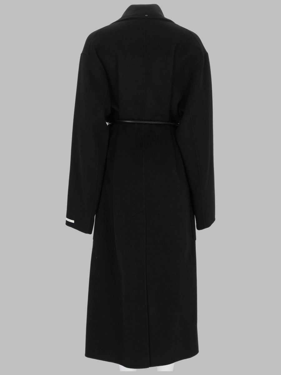 Sportmax Women's Wool Coat with Annodabile Belt Black, view 2