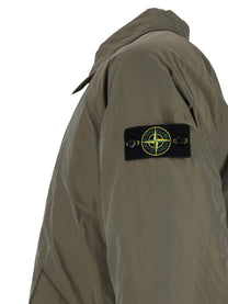 Stone Island Men's Cappotto Lungo in Micro Twill Green