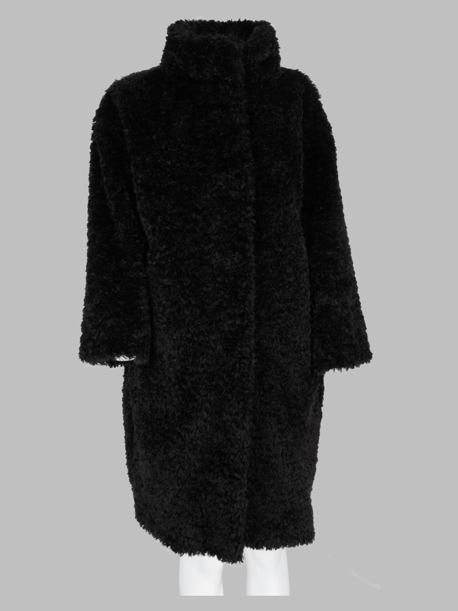 Herno Women's Cappotto Teddy Curly in Ecopelliccia Black