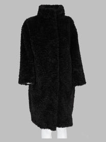 Herno Women's Cappotto Teddy Curly in Ecopelliccia Black