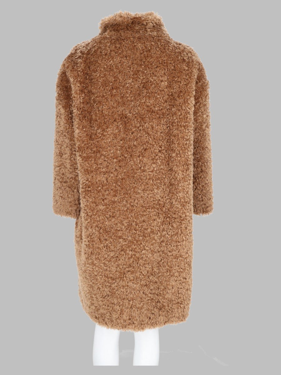 Herno Women's Cappotto Teddy Curly in Ecopelliccia Beige