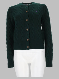 Polo Ralph Lauren Women's Cardigan Cable-Knit Green