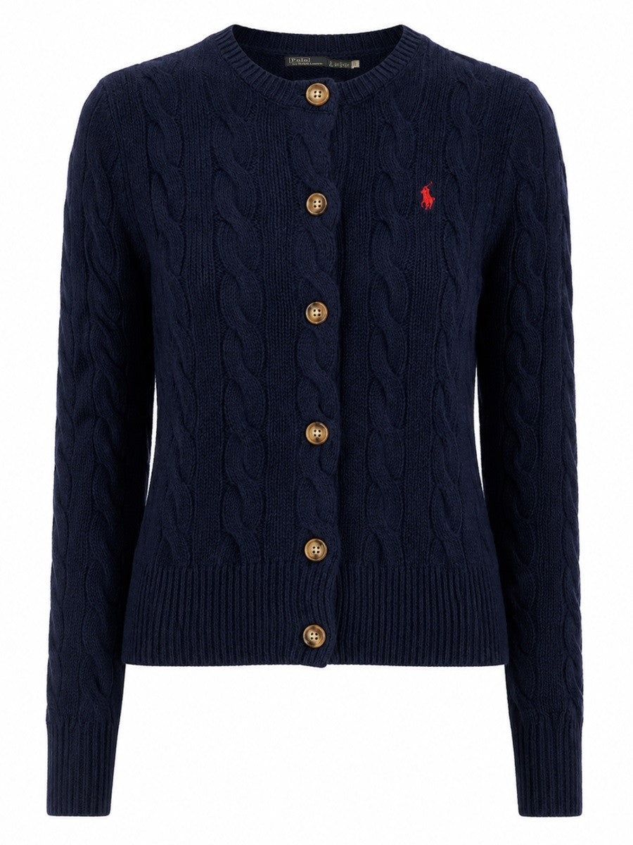Polo Ralph Lauren Women's Cardigan Cable-Knit Blue