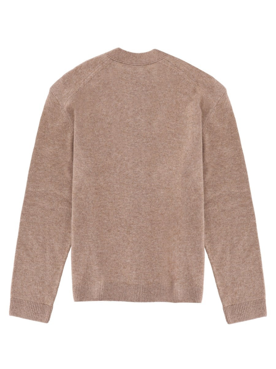Maison Kitsuné Men's Cardigan Fox Head Beige, view 2