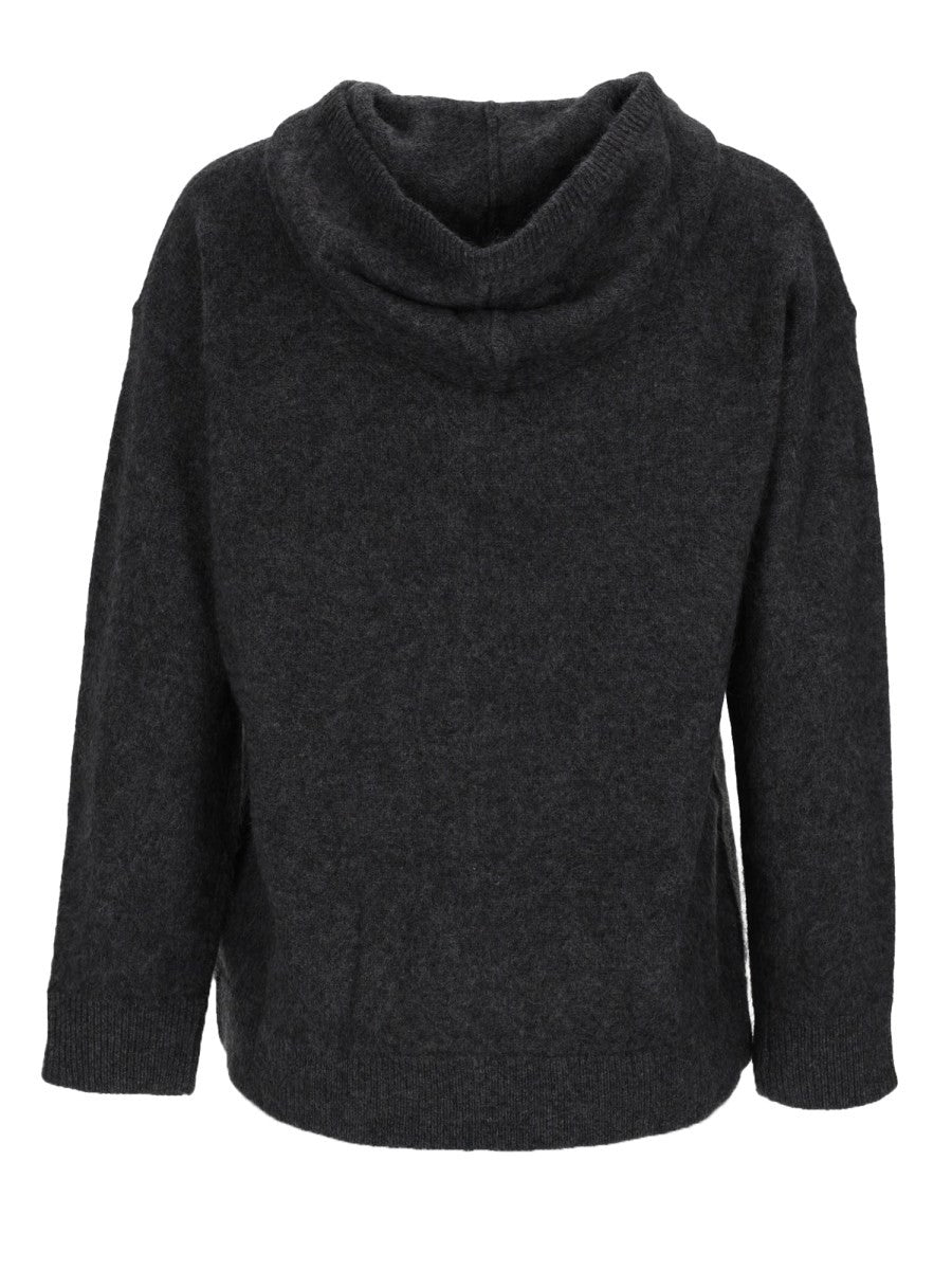 S MAX MARA Women's Cardigan in Filato Yak Grey, view 2