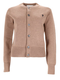 Ami Paris Women's Wool Cardigan Beige